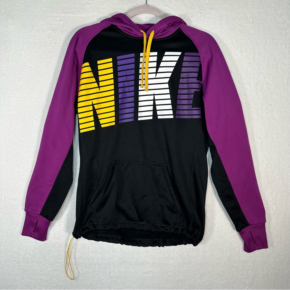 Nike Therma-Fit Colorblock Logo Sweatshirt Women’s Sz M Hoodie Logo‎ Activewear